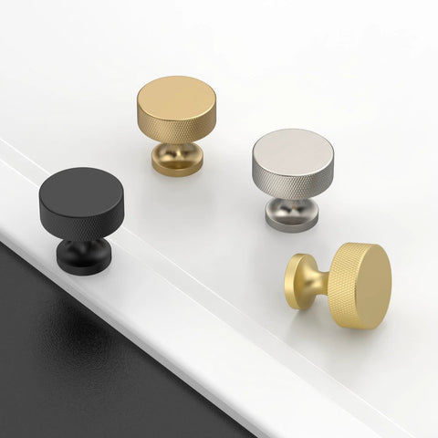 Champagne Bronze Knurled Cabinet Knobs 10 Pack for Cabinets and Drawers Kitchen Cupboard Dresser Hardware Zinc Aluminum Alloy with Scratch Resistant Matte