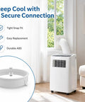 Easy Install 4 Position Snap Portable AC Exhaust Hose Connector With 6.69 Inch Outer Diameter And 5.9 Inch Inner Diameter Replacement Fits Old Version KYR35 KY25 JHS And Vissani Portable Air Conditioners, white ABS plastic