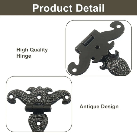Antique Black T Strap Door Hinges Set 4.45 By 2.72 Inches Vintage Medieval Hardware Zinc Alloy Rust Resistant For Barn Doors Gates And Farmhouse Decor