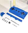 Pro Grade Shelf Pin Jig Template Crafted From Tough ABS Plastic For Dead Nuts Accurate 32 Millimeter Cabinet Hole Spacing With Heavy Duty Clamps and included drill bits.