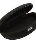 Open Tough As Nails Safety Glasses Case With Zipper Closure Semi Rigid Hard Shell showing soft interior for eyewear protection