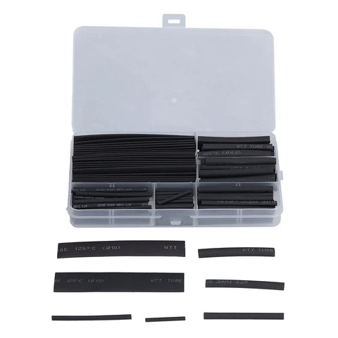 Premium Multisize Heat Shrink Tubing Kit Made From Tough Polyethylene For Awesome Electrical Insulation And Cable Protection Against High Temps In Any Wiring Job in storage case