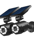 Outdoor Solar Motion Sensor Light Set Of 2 In Black With 800 Lumens 8 LED Spotlight 5W Solar Flood Light IP66 Waterproof