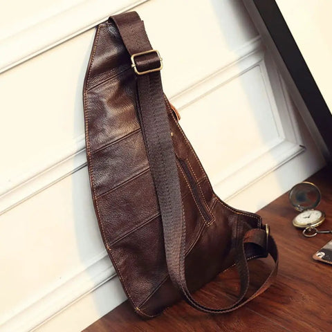 Genuine Leather Sling Backpack For Men And Women Crossbody Day Pack For Travel Outdoor Camping And Grab And Go Everyday Carry Durable Cowhide