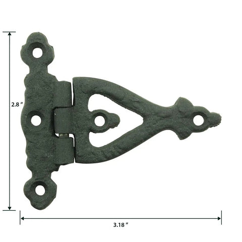 Pack Of 2 3 Inch Cabinet Door Strap Hinges With Hardware Rust Resistant Black Wrought Iron Flush Mount Hinges For Cabinets