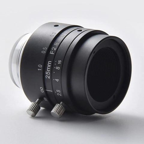 25mm Focal Length Machine Vision Lens for Industrial Cameras C Mount Low Distortion 6MP One Over One Point Eight Inch Sensor