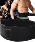 Adjustable Weight Lifting Belt With Locked In Core Support And Rock Solid Build Made From Durable Eva Nylon To Handle Heavy Squats And Deliver Consistent Results During The Daily Grind, focused on waist with workout in background.