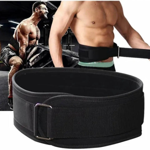Adjustable Weight Lifting Belt With Locked In Core Support And Rock Solid Build Made From Durable Eva Nylon To Handle Heavy Squats And Deliver Consistent Results During The Daily Grind, focused on waist with workout in background.