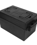 Heavy Duty Plastic Battery Storage Organizer Box With Secure Latching Lid For Marine Car Rv Boat Truck Built Tough Protective Case, black.