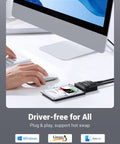 SATA To USB 3.0 External Drive Adapter Cable For 3.5 And 2.5 Inch SSD HDD connected to computer, UASP Enabled, Plug-N-Play