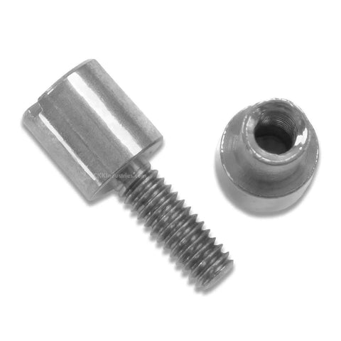 10 Pack Knife Handle Bolts With Step Drill Stainless Steel Fasteners showing threaded bolt and nut detail, USA size 0.312 x 0.213 x 1.25 inch.