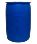 Heavy Duty 55 Gallon Plastic Drum Stackable Industrial Storage Barrel Chemical Resistant Liquid Container Made From Tight Head High Density Polyethylene In Blue upright view