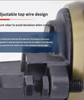 Close-up of adjustable top wire mechanism on Heavy Duty Electric Hydraulic Rebar Cutter for 4 to 25mm Steel Rods.