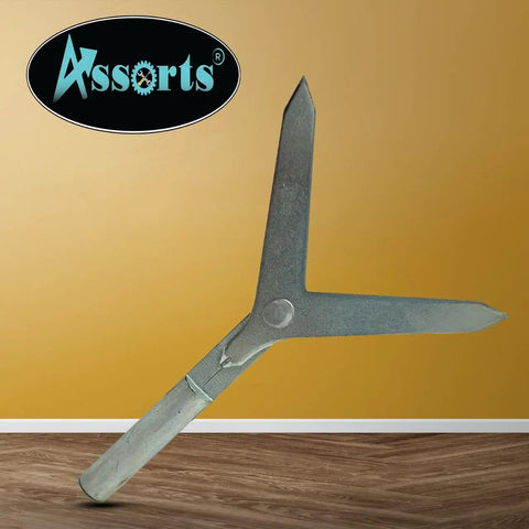 Round Workpiece Center Finder Tool With 3/8 Inch Shank for Milling Machines, durable metal, front view against a yellow background.