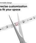 Scissors trimming Smart LED Light Strip Pro 32.8ft WiFi RGB Strip With 16 Million Colors for precise customization.