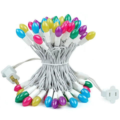 Dope Easter String Lights 50 LEDs, 17 Foot Multi Color Pastel Glow On White Wire, Plug In Indoor Outdoor Waterproof Decor