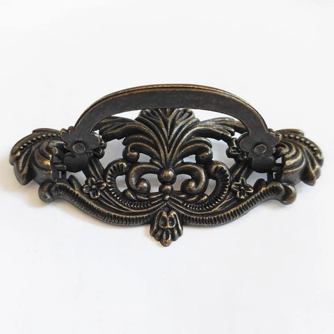 4 Pack Vintage Style Bail Drawer Pulls in Dark Antique Bronze, Zinc Alloy, 3 Inch Center, Kitchen Cabinets, Dresser Hardware