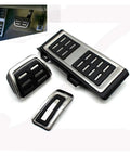 Pro Stainless Steel Pedal Covers With Super Grippy Rubber Pads For Vw Passat B8 Golf 7 Tiguan T Roc showcasing brake and gas pedals.