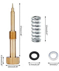 Carburetor Rebuild Kit With Brass Air Fuel Mixture Screw Set For CV40 CVK34 Easy Hand Turn No Sweat Knurled Head Screws