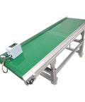 Heavy Duty 110V PVC Belt Conveyor On Wheels With Double Baffle, 70.9 Inch Long And 19.7 Inch Wide Flat Belt System, Anti Static, Adjustable Speed Control