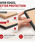Comparison of plywood edge before and after applying Flexible Rubber Edge Trim For Plywood Shelves 20 Ft Long Peel And Stick Edge Guard.