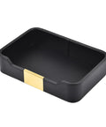 Leather Tray Desk Organizer For Jewelry Watches Keys And Small Essentials Must Have Luxury Nightstand And Entryway Storage Tray In Black With Stitched Edges And Metal Accents 8.5L X 5.7W X 1.8H