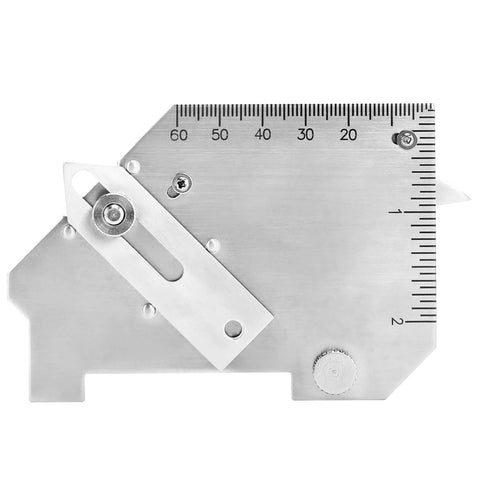 VASTOOLS Cam Weld Gauge, stainless steel with metric and inch scales up to 2 in (50 mm), front view