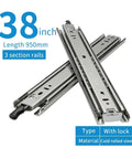 Heavy Duty Drawer Runners With Lock, Full Extension Ball Bearing Slides, 68Kg Capacity, Campervan Ready Drawer System, 38 Inch Length