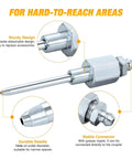 Grease Gun Tips Kit With One Eighth Inch NPT Threaded Grease Needle Tips And Five 18G Detachable Injector Needles for lubrication.