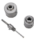Heavy Duty Concrete Hole Saw Kit For Brick Walls Featuring High Carbon Tungsten Steel And Yg8c Alloy Tips That Drill Fast Through Masonry On Any Job Site Without Breaking, two 60mm cores with SDS drill bit