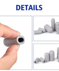 Grab This Awesome 80-Piece Rubber Vacuum Cap Assortment Kit With Dropper Sizes From 5/32 To 3/8 Inch Perfect For Carburetors And Manifolds Made Of Heavy Duty Nitrile That Gets The Job Done Without Skipping A Beat. Gray nitrile vacuum cap held by hand