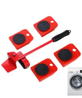 Heavy Duty Furniture Lifter With Non Slip Pads And Four Smooth Rollers For Effortless Moving plus ergonomic design and red lifting tool.