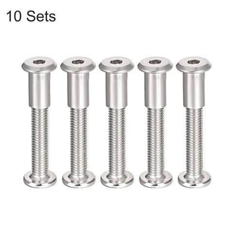 Durable M8x50mm Screw Posts For 3/8 Inch Hole Leather Fasteners Binding Bolts Set Carbon Steel shown in 10 sets