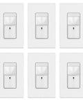 Motion Sensor Switch With PIR Ambient Light Level, Occupancy And Vacancy Modes, No Neutral Needed, Ground Wire Required, 6 Pack