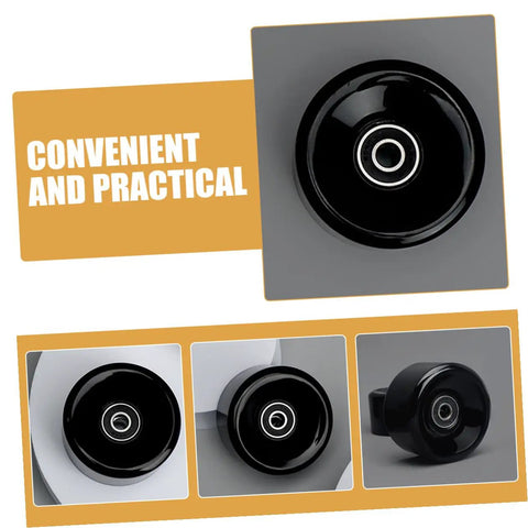 Quad Skate Wheels With Bearings Replacement Set high elastic PU outdoor skating wheels, black wheel close-up, practical