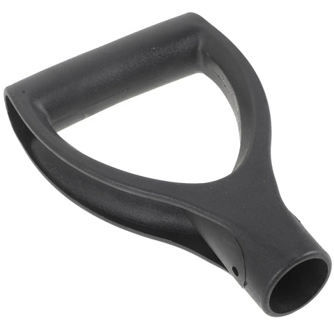 Black plastic shovel handle replacement spade handle for gardening tools with easy grip lightweight multi-use D handles.