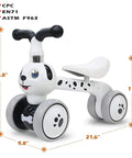 Mini Balance Bike Toy For Toddlers 10-36 Months, No Pedals Ride On Walker with Dalmatian design, silent wheels, safe construction