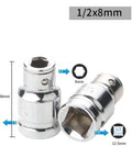 Must Have Hex Socket Adapter Kit forged from tough CR-V Steel Transforms Your 1/4 3/8 And 1/2 Inch Square Drive Ratchets Into Super Cool Screwdriver Bits For Any Drilling Or Driving Job Fast. 1/2x8mm CR-V socket adapter, 38mm
