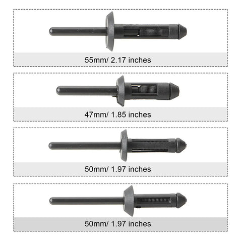 Heavy Duty Manual Rivet Tool Kit With Universal Nosepiece For Easy Plastic And Metal Installations One Handed Grip Makes DIY Car Door Panel Work A Total Breeze Without Any Muscle Strain., 55mm, 47mm, 50mm nosepieces