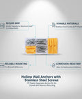 Hollow Wall Anchors With Stainless Steel Screws For Drywall And Masonry Heavy Duty Expansion Anchor Kit Built To Last seen in packaging