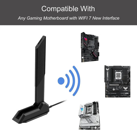 WiFi 7 Gaming Antenna With EZ Plug Connector For ROG Strix TUF Crosshair Prime And ProArt Series Motherboards with magnetic base