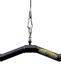 Fat Grip EZ Curl Bar For Triceps And Biceps And Forearms Training 29.5 Inch Wide 1.75 Inch Thick Cable Bar with clip attachment