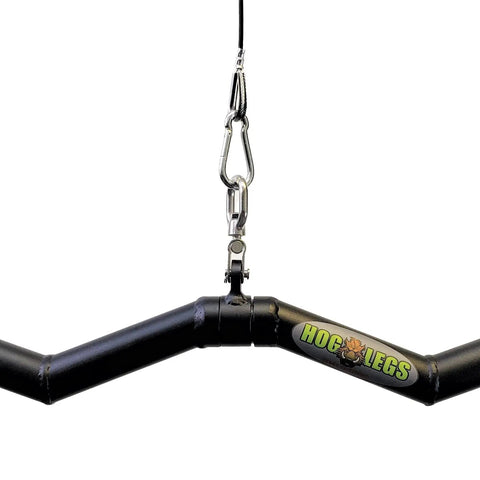 Fat Grip EZ Curl Bar For Triceps And Biceps And Forearms Training 29.5 Inch Wide 1.75 Inch Thick Cable Bar with clip attachment