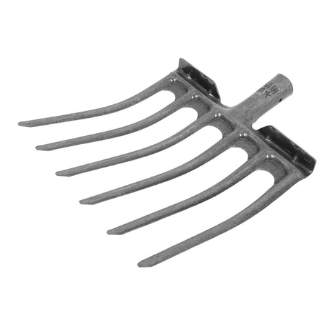 Workhorse Garden Plowing Fork Replacement Head For Soil Loosening And Manure Turning, steel multi-tooth rake attachment