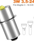 LED Flashlight Bulb Conversion Kit 12V 24V DC 3W P135S Base For Maglite And More with diagram and voltage details