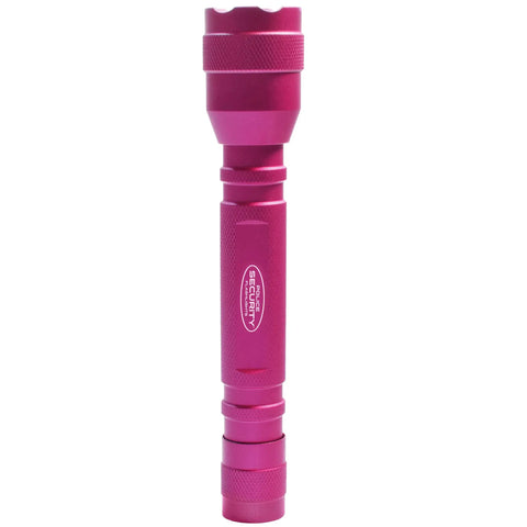 Ultra Bright LED Flashlight With 180 Lumens, 150 Meter Beam, Compact Water Resistant EDC Light For Home Security, Camping, Pink Finish
