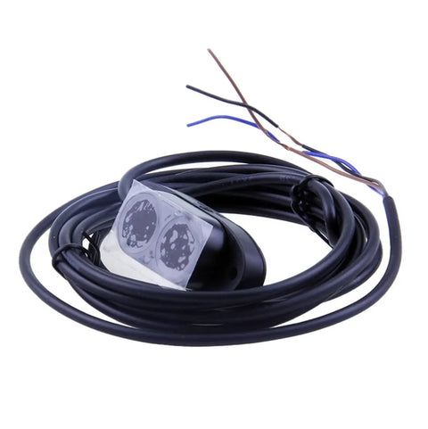 Diffuse Reflection Photoelectric Switch Proximity Sensor With Versatile NPN Or PNP Output, Detects Clear And Opaque Objects Non-Contact, Great For Industrial Automation, Conveyor Lines, And Robotic Systems, black wired sensor