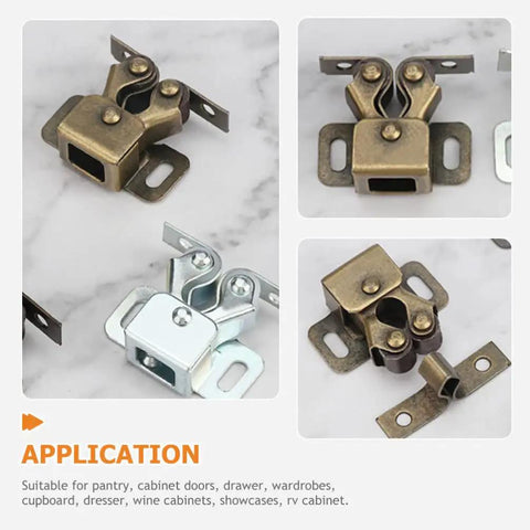 RV Cabinet Door Catch With Double Roller Golden Latch Noise Reducing Soft Close Easy Install Protects Cabinets