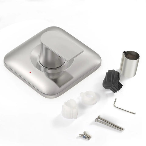 Brushed Nickel Shower Valve Trim Kit With Lever Handle And Temperature Indicator, Brass Escutcheon, installation components