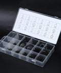 300 Piece Durable External Circlip Kit Retaining Ring Set For Bearings, Gears And Pulleys, shown in a plastic storage case.